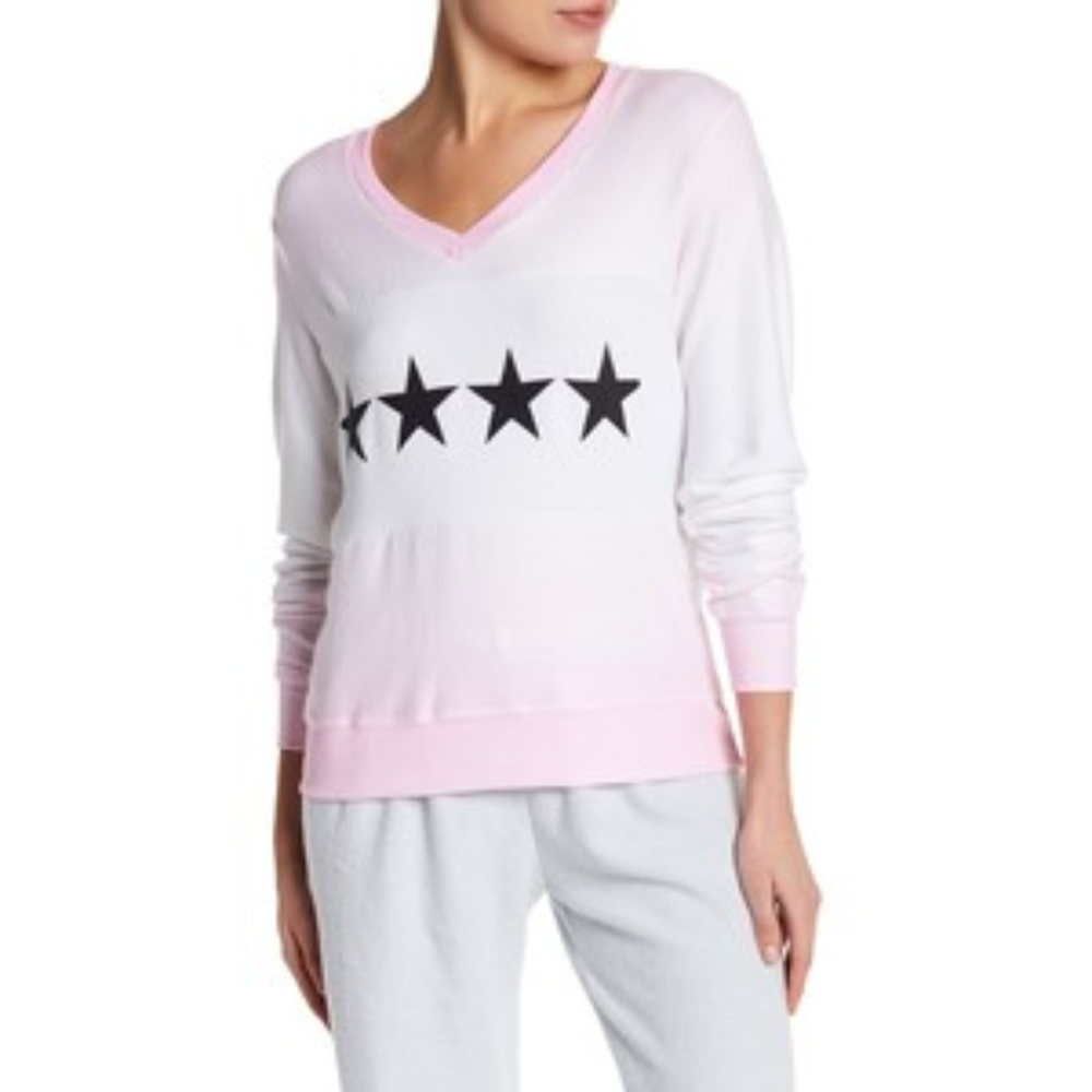 WILDFOX STAR SUBLIMATION V-NECK SWEATSHIRT NWOT!